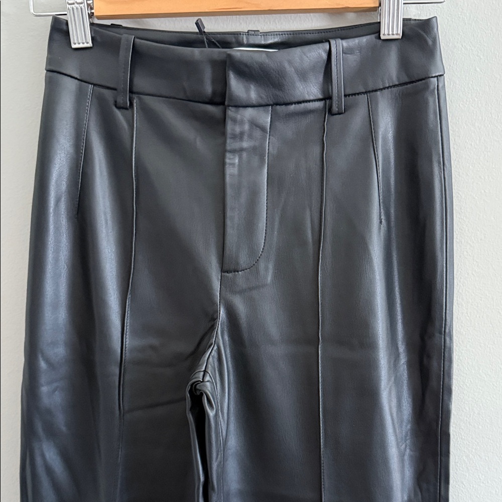 Mango Black Wide Leg Flare Pants with Ankle Slits - Picture 6 of 8